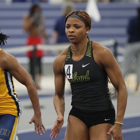 Miracle Thompson Won the 60 Meter Hurdles with a School-Record Time of 8.39 Seconds