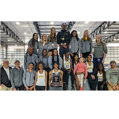 The Cloud County Women's Track and Field Team Earned a Second Place Finish at the 2023 NJCAA Indoor Track Championships