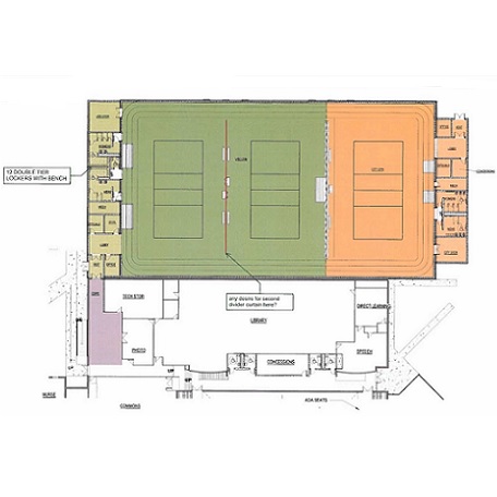 HTK Architects Drawing from February 10, 2023 of a Possible New Auxiliary Gym at Concordia Junior/Senior High School 