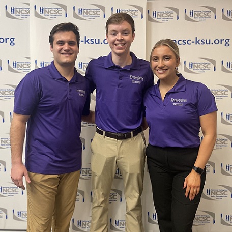 Kansas State University College of Business Administration Students Recently Competed in the National Collegiate Sales Competition in Kennesaw, Georgia. From left: Hunter Hartner, Taylor Moorman and Lydia Johnson 