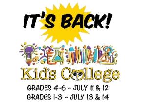 Cloud County Community College’s Kid’s College is Back This Summer!