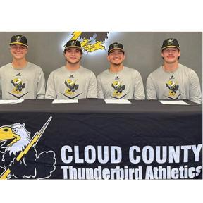 Cloud County's Brayden Mackey, Cole Askew, Cayden Castellanos, and Brady Stuewe Have All Signed National Letters of Intent with Four Year Universities for the 2023-24 Season