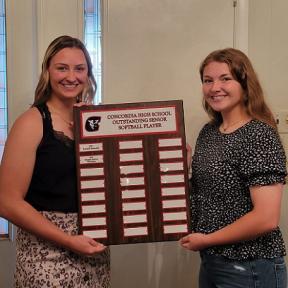 Shaelin Giersch and Hanna Acree were Named the Co-Outstanding Senior Softball Players of the Year at the Concordia High School Softball Banquet on Monday, May 22nd