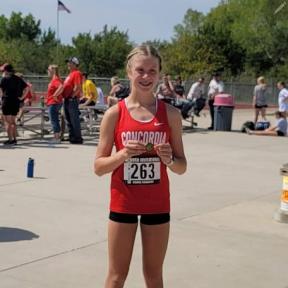 Concordia High School Freshman Hannah Bridwell Placed 5th Individually in a Time of 20:28.03 at the Wamego Invitational on Saturday, September 9th