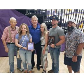 Coach Gary Loring with Wife Jennifer Loring, Dad Glenn Loring, Children Shalynn Dominguez and Michael Loring, and Son-In-Law Herm Dominguez